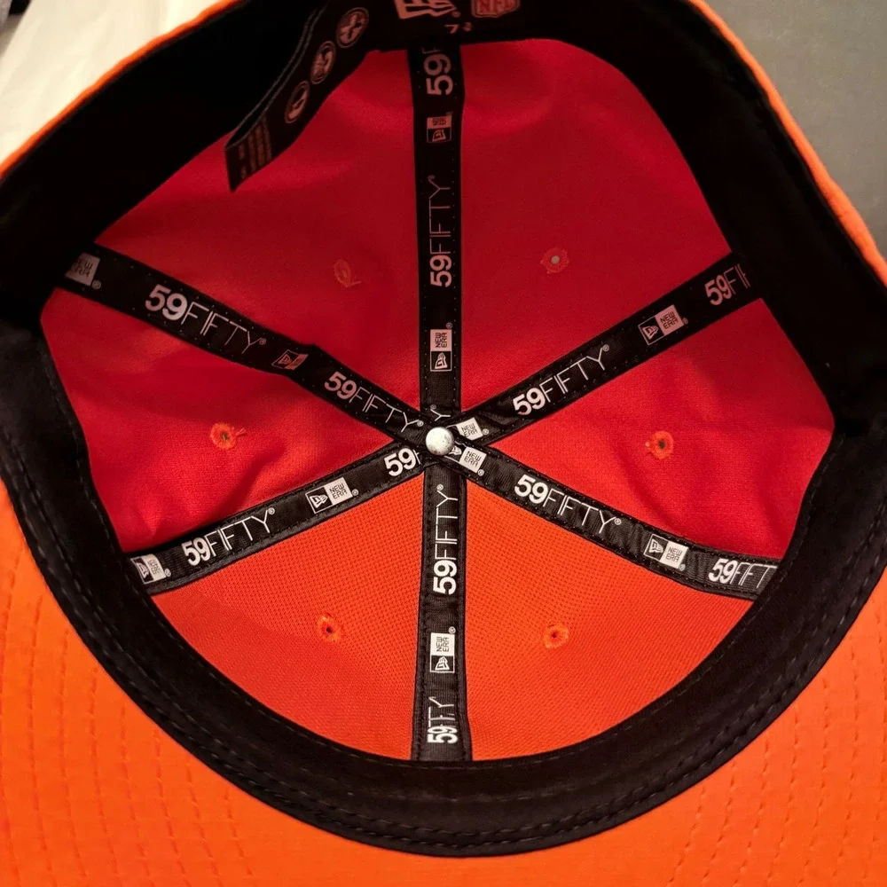 New Era Denver Broncos Hat Men 7 3/8 Orange New 2025 NFL Sideline 59FIFTY Fitted